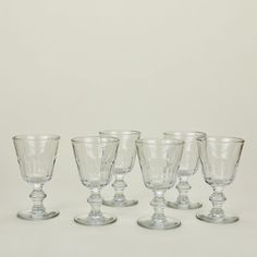 Six Perigord water glasses. French Table, Kitchen Shop, Water Glass, Beds For Sale, Taper Candles, Updated Kitchen, Stemware, Bedding Shop, Throw Rugs