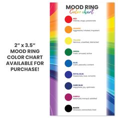 the mood ring color chart is available for purchase