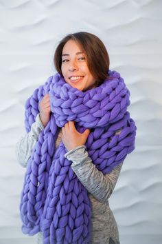 This super chunky hand knitted scarf from luxuriously soft, supple, 100% Australian Merino wool yarn. Merino is hypoallergenic material, perfect for everyone.Can be made to order in different colors. Measurements: 10 inch x 90 inch. 12 inch x 100 inch Dry cleaning only. Shipping from USA. I want you to love your purchase! All items are made to order specifically for you upon your order. I promise great service and quality. Thanks for visiting! Have a great day!! More shopping at JennysKnitCo htt Finger Knit Scarf, Bulky Scarf, Hand Knitted Scarf, Chunky Knit Scarf, Scarf Chunky, Scarf Knots, Scarf Knitted, Big Scarf, Chunky Knit Scarves