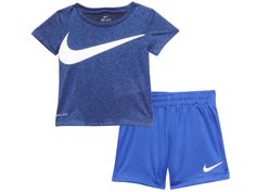 A to Z Shop Our eBay Store About Us Contact Us Add to Favorite Sellers Nike Infant Boy's Dropsets T-Shirt & Shorts 2-Piece Set Game Royal Nike Infant Boy's Dropsets T-Shirt & Shorts 2-Piece Set Game Royal Product Description: Model: 66J196-U89 1 T-Shirt; 1 Pair Of Shorts Shirt Features Short Sleeves & Crew Neck Shorts Feature Elasticized Waistband Nike Logo Graphic Print At Front Swoosh Logo At Left Leg Shirt Made Of: 100% Polyester Shorts Made Of: 100% Polyester Made In: Vietnam  164019-12    Payment   After winning an item in auction or completing a Buy-It-Now purchase you must use our secured checkout system. Please click the checkout icon and follow the instructions. Check-Out Now! Click on the Check-out button and You will be able to complete your payment and finalize your purchase wi Sporty Short Sleeve Sports Sets, Summer Sports Sets With Short Sleeves, Cotton Sports Set With Shorts, Cotton Sports Sets In Short Style, Sports Short Sleeve Sportswear Set, Sports Sets With Short Sleeve Sportswear, Sportswear Sets With Short Sleeve For Sports, Short Sleeve Sports Sets, Short Sleeve Sports Set