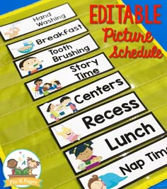 printable editable picture schedule for children to use