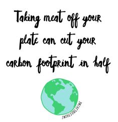 a quote that says taking meat off your plate can cut your carbon footprints in half