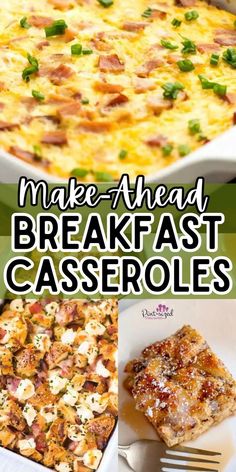 make ahead breakfast casserole recipe with ham and cheese