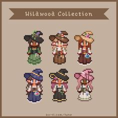 an image of some pixel art that looks like characters from the video game's avatars