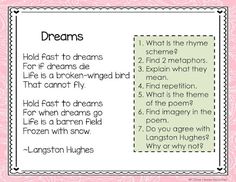 a pink and white poster with the words dream written on it