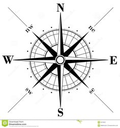 a black and white compass with the letter w on it's center, in front of