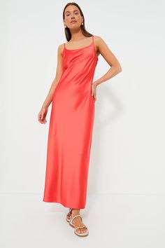 Coral Haley Slip Dress Saint Art, Masculine And Feminine, New York Street Style, Feminine Romantic, The Coral, Cocktail Attire, New York Street, Dress Silhouette, Brand Collection