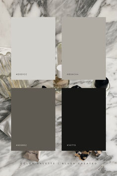 Neutral Color Palette Ideas | Brand Color Inspo Soft Black Color Palette, Neutral Color Palette Aesthetic, Neutral Color House Decor, Neutral Home Palette, Neutral Color Palette For Website, Grey Color Palette For Home, Modern Interior Color Palette, Dark Neutral Aesthetic, Neutral Branding Color Palette