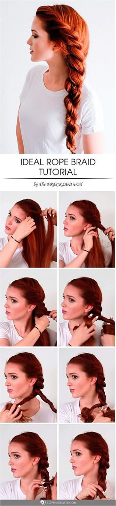 Rope braid is really multi-faceted and it looks special! See variations of impressive rope braid hairstyle. #EasyBraid #BraidedHair Click to See More...