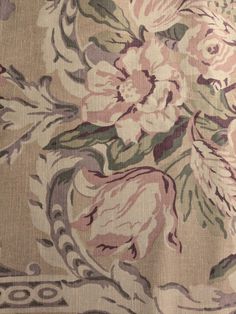 an old fashion fabric with flowers on it