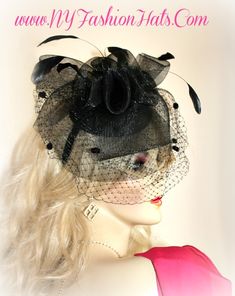 Black Satin Headband Sinamay Straw Cocktail Hat With A Birdcage Face Veil, Wedding Fascinator Hat For Women. Perfect Bridal, Wedding, Church, Holiday Hat For Special Occasion Engagements, By www.NYFashionHats.Com

Hat condition is new. One size fits all.  Satin Hairband Stretches.

All Sales Are Final. Face Veil Wedding, Veil Hat, Royal Ascot Hats, Veiled Hats, Face Veil, Bridal Fascinator, Satin Headband, Wedding Church, Holiday Hats