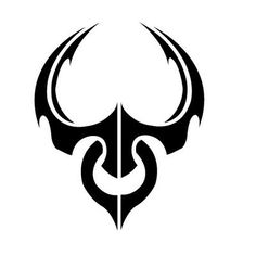 an image of a black and white logo with two horns on the top of it