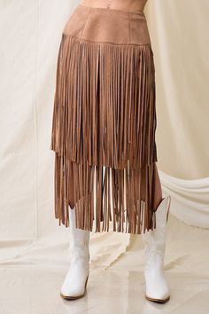 Fringe Midi Skirt, Suede Fringe Skirt, Reef Shoes, Toddler Boots, Long Fringe, Long Sleeve Kids, Country Concert, Fringe Skirt, Clothes Closet