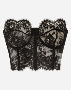 Women's Underwear in Black | Lace bustier top | Dolce&Gabbana Lace Bralette Top, Lace Bustier Top, Mode Editorials, Bralet Tops, Lacy Lingerie, Elegant Lingerie, Lacy Tops, Lingerie Inspiration, Hot Lingerie