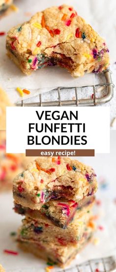 vegan funfetti blondies are easy to make and delicious for the whole family