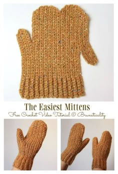 the easy mittens for beginners to knit and crochet