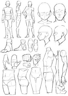 an image of various poses for the character in this video game, which shows how to draw