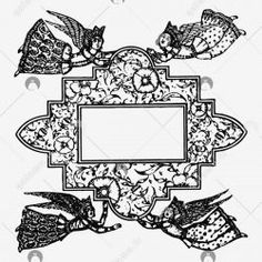 an ornate frame with birds and flowers