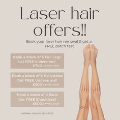 ✨ Say goodbye to unwanted hair for good! Ready for smooth, silky skin all year round? Our professional hair laser treatments are safe, effective, and designed to give you long-lasting results. Whether it’s your legs, underarms, or bikini line – we’ve got you covered! 💁‍♀️ 💎 Using the most advanced diode laser 💎 Quick and comfortable sessions 💎 Suitable for all skin types 💎 No more waxing or shaving Book your FREE consultation today and start your journey to hair-free confidence! ➡️ ... Hair Laser, Silky Skin, Unwanted Hair, Professional Hair, Laser Hair, Laser Hair Removal, Diode, Free Hair, Free Consultation