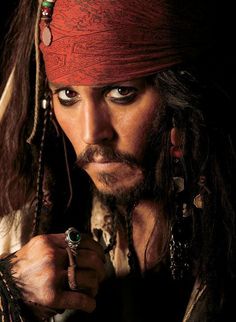 johnny depple as jack sparrow in pirates of the carraige movie poster