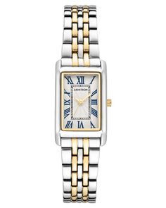 This delicate rectangular watch is pure sophistication with its traditional roman numeral markers. This tank-style Tilly watch by Armitron comes in a classic gold-tone. Shop now. Rectangular Watch, Rectangle Watch, Gold And Silver Watch, Ceramic Bracelet, Jewelry Wishlist, Bracelet Shop, Classy Jewelry, Jewelry Lookbook, Roman Numeral