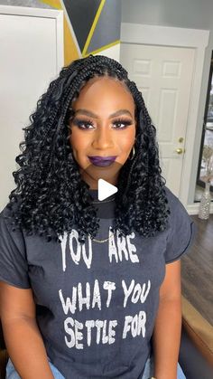 11K likes, 157 comments - sabrinasbeauty on September 14, 2022: "Crochet Goddess bob braids on this beauty. Hair details Front row are individual box braids and the back is installed with crochet braids. Hair used Kima boho box braids in 16 inches 4 packs used Sit time 2.5/3 hours Hair from @harlem125hair". Boho Goddess Braids Bob, Short Boho Crochet Braids, Boho Goddess Braids Human Hair, Knotless Boho Bob Braids, Boho Crochet Hairstyles, Goddess Crochet Braids, Curly Box Braids For Black Women