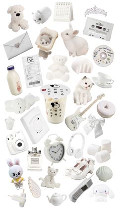 many different items are arranged in the shape of a circle on a white background photo