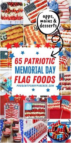 patriotic memorial day flag foods collage