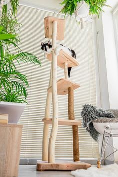 tall narrow wood cat tree Tall Cat Tree, Diy Cat Tree Easy, Wood Cat Tree, Wooden Cat Tree, Cat Area, Cat Castle, Cat Gym