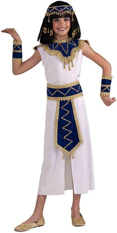 Cleopatra Fancy Dress, Cleopatra Halloween Costume, Cleopatra Halloween, Kids White Dress, Egyptian Princess, Princess Halloween Costume, Egyptian Beauty, The Pyramids, Princess Dress Up