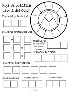 the color wheel is shown in spanish