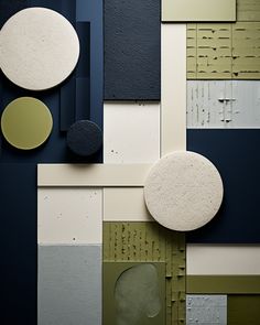 an assortment of different shapes and sizes of wallpapers with circles, dots, squares, and rectangles