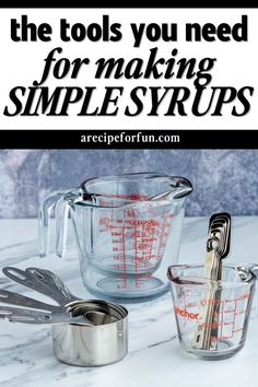 the tools you need for making simple syrups are on display in this advert