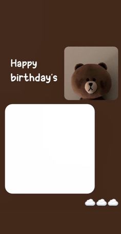 a brown teddy bear sitting in front of a birthday card