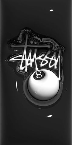 a black and white photo with the words happy 8 ball written on it's side