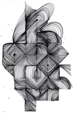 an abstract drawing with lines and shapes