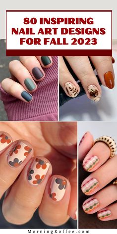 Simple Nail Art Autumn, Fall 2023 Nail Ideas, Autumn Nail Art 2023, Autumn Nails 2023 Short, Nail 2023 Fall, Fall 2023 Nail Art, Short Nail Designs Autumn 2023, Nail Art Designs Fall Autumn, Nail Art Designs Autumn 2023