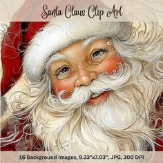 santa claus clip art is featured in this christmas card with an image of his beard and moustache