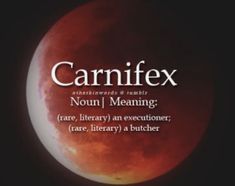 the title for carniflex is shown in front of a red moon