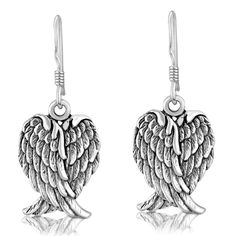 PRICES MAY VARY. Designed for those who love Angels, Christianity and the spiritual realm. This Heavenly Angel Wing earring set may look simple but they carry a profoundly powerful message of love, compassion and protection. hope and protection. This mystical winged feather accessory is great for women and men who want a casual yet well put together look. ◆ Fashion Style ◆ Casual, Spirituality, Angelic, Religious, Faith Accessory ◆ Gift Packaging ◆ Perfect for that religious look no matter the o Women Spiritual, Spiritual Realm, Silver Angel Wings, Angel Earrings, Angel Wing Earrings, Feather Jewelry, Great Gifts For Mom, Wing Earrings, Silver Shop