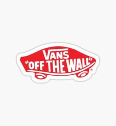 red vans off the wall sticker on a white background