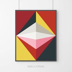 an abstract art piece hanging on a wall with the words angella ferraria above it