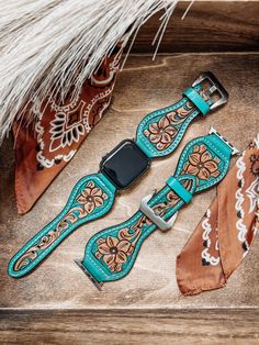 All leather smart watchband that will fit most smart watches. Easily kick your arm candy up a notch with these western inspired designs.