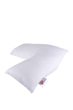 two pillows sitting side by side on top of each other in front of a white background