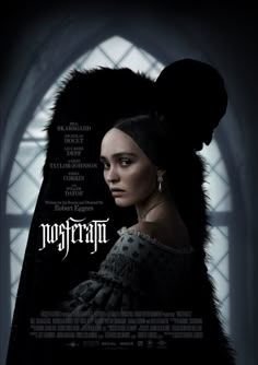 a poster for the movie's upcoming film, hogwartn with an image of a woman in a fur coat