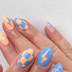 Kamry Rausch | UTAHHAIR&NAILS on Instagram: "a little mismatched set for your feed 🤍 inspo from @nailsby.hails #instagramnails #mismatchednails #summernails #brightnailinspo #utahnailtech #utahnailsalon #nailsofutah #nailartinspo" Fall Mismatched Nails, Fall Summer Nails, Mismatched Nails Summer, Short Nails Bright, Mismatch Nails, Mismatched Nail Art, Utah Hair, Mismatched Nails