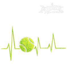 a tennis ball is in the shape of a heartbeat