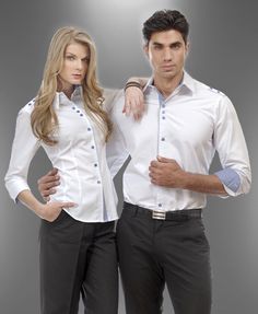 Plus Size Business Attire, Staff Uniforms, Corporate Uniforms, White Shirt Blouse, Work Suits, Women's Button Down Shirt, White Shirts, Cut Shirts