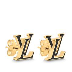 LOUIS VUITTON® - Lv Iconic Enamel Earrings - Black Lv Earrings, Micro Bags, Louis Vuitton Official Website, Slouchy Bag, Trunk Bag, Leather Denim, Louis Vuitton Official, Silver Jewelry Fashion, Wallet Pouch