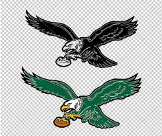 an eagle with a basketball in its beak and another bird with a ball in it's talon